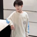 クロムハーツ風子供服男の子キッズクロス柄長袖 T シャツ ブラック / ホワイト 2 色展開 男の子 ストリートCHROME HEARTS 風ジュニアバックプリント長袖 T シャツハイブランド韓国風 高級感 日常・お出かけ両用