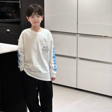 クロムハーツ風子供服男の子キッズクロス柄...
