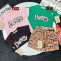 バーバリーキッズセットアップハイブランド子供服 コピーBurberry男の子 女の子兄妹服 姉妹服男女兼用 バーバリー風ノバチェックハーフパンツセット 春夏 お出かけ