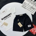 バーバリーキッズセットアップ夏 BURBERRY 子供服ロゴキッズ半袖 T シャツ＋ショーツセットアップ ブラック / ホワイト 90-160 サイズ韓国風バーバリーキッズ服ハイブランド子供服 コピー