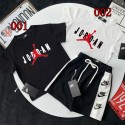 ハイブランドキッズ セットアップ ナイキ / ジョーダン風キッズ T シャツ + ショーツセット ブラック / ホワイト スポーツ 春夏ナイキNike子供服上下セット tシャツ ショーツ 2点キッズ服男の子 女の子