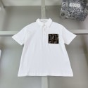 FENDI 子供服セットアップ夏フェンディ風 FF 柄 キッズ子供服 ポロシャツ＋ショーツ セットアップフェンディキッズ男の子 入学入園 / お祝い着 フェンディ風 キッズセットアップ