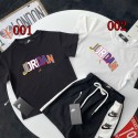 ナイキジョーダン風カラーロゴ半袖 T シャツ＋ショーツセットアップ ブラック / ホワイト 2 色展開 90-160 サイズNike男女兼用子供服 