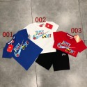 ナイキ風子供服セットアップ NIKE 風ジュニア半袖 T シャツ + 黒ショーツ スポーティー お出かけ 通学ナイキキッズ 子供夏服ハイブランド男の子 女の子韓国風