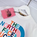 ザノースフェイス 風子供服セットアップ キッズセットアップグッチ T シャツ + ショーツ 春夏 男女兼用THE NORTH FACE × GUCCI 風コラボ風キッズセット ホワイト × ブラック スポーティー