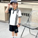 プラダキッズ セットアップ夏子供服prada プラダ風 モノクロ切り替え キッズポロセットアップ 春夏ハイブランドPRADA 風 トライアングルロゴ 半袖ポロ + ショーツセッ ト男の子 女の子プラダ子供服