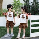 フェンディキッズ セットアップハイブランド可愛い兄妹服姉弟服FENDI 子供服キッズ tシャツブランド子供服 フェンディコピーFF モノグラムテディベアキッズペアコーデ 春夏