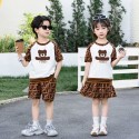 フェンディキッズ セットアップハイブランド可愛い兄妹服姉弟服FENDI 子供服キッズ tシャツブランド子供服 フェンディコピーFF モノグラムテディベアキッズペアコーデ 春夏