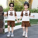 フェンディキッズ セットアップハイブランド可愛い兄妹服姉弟服FENDI 子供服キッズ tシャツブランド子供服 フェンディコピーFF モノグラムテディベアキッズペアコーデ 春夏