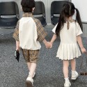 バーバリー Burberry キッズ セットアップハイブランド子供服可愛いバーバリー風ノバチェックテディベアキッズペアコーデ 春夏おしゃれ兄妹服男女兼用