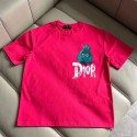 ディオール親子 tシャツ DIOR 風キャラクタープリント親子 T シャツ 4 色展開 春夏ハイブランド風 DIOR 風親子お揃い T シャツ カジュアルホワイト / ブラック / ピンク / ネイビー