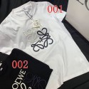 ロエベ風半袖 T シャツ アナグラム刺繍 オーバーサイズ T シャツ ブラックLOEWE激安大人服 激安コピー春夏流行りロエベ 大人カジュアル T シャツハイブランド韓国風