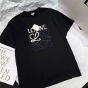 ロエベ風半袖 T シャツ アナグラム刺繍 オーバーサイズ T シャツ ブラックLOEWE激安大人服 激安コピー春夏流行りロエベ 大人カジュアル T シャツハイブランド韓国風