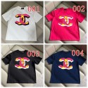 ハイブランド CHANEL 風半袖 tシャツ ブラシストロークロゴオーバーサイズ T シャツ ユニセックスシャネル風アーティスティック CC ロゴ T シャツ 4 色展開 春夏