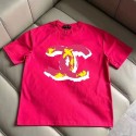 ハイブランド CHANEL 風半袖 tシャツ ブラシストロークロゴオーバーサイズ T シャツ ユニセックスシャネル風アーティスティック CC ロゴ T シャツ 4 色展開 春夏