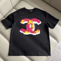 ハイブランド CHANEL 風半袖 tシャツ ブラシストロークロゴオーバーサイズ T シャツ ユニセックスシャネル風アーティスティック CC ロゴ T シャツ 4 色展開 春夏