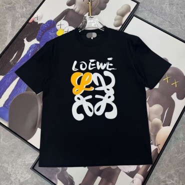 LOEWE 風tシャツ男女兼用カジュアルロエベ風アナグラムプリントオーバーサイズ T シャツ 2 色展開ハイブランドロエベ大人服春夏韓国風