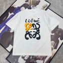 LOEWE 風tシャツ男女兼用カジュアルロエベ風アナグラムプリントオーバーサイズ T シャツ 2 色展開ハイブランドロエベ大人服春夏韓国風
