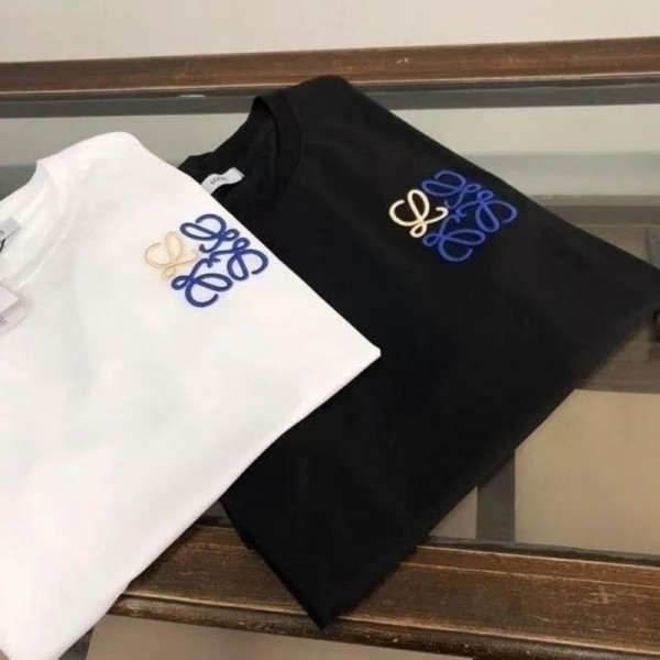 激安人気ハイブランドLOEWEロエベ 風 ユニセックス半袖 T シャツロエベマリンモチーフ アナグラム T シャツ ブラック / ホワイト2 色展開激安ランド高品質ロエベ大人服