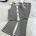 シャネル風 ボーダーリブ キッズセットアップ 上下セットCHANEL 女の子 可愛らハイブランド子供服シャネルセットアップ小中学生