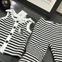シャネル風 ボーダーリブ キッズセットアップ 上下セットCHANEL 女の子 可愛らハイブランド子供服シャネルセットアップ小中学生
