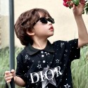 ディオールDiorキッズセットアップハイブランドディオール風 子供服スタープリント キッズポロシャツ × ハーフパンツ セット男の子お出かけ用 キッズポロセットアップ プレゼント