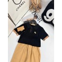 バーバリー子供服セットBurberryキッズ 2 点セット 半袖ニットポロ ハーフパンツ 男女兼用 春夏カジュアル子供服韓国風バーバリー 馬騎士刺繍ロゴ 男女兼用キッズ春夏カジュアルお出かけ子供服