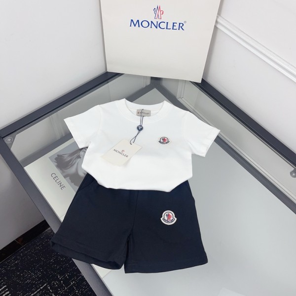  モンクレール子供服MONCLERキッズ半袖 T シャツショーツ セットアップ男女兼用 春夏コットン カジュアル子供服ハイブランド モンクレールカジュアル 兄妹服