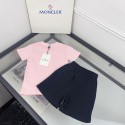  モンクレール子供服MONCLERキッズ半袖 T シャツショーツ セットアップ男女兼用 春夏コットン カジュアル子供服ハイブランド モンクレールカジュアル 兄妹服