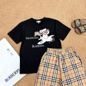 激安バーバリー Burberry キッズセットア男の子 女の子 ハイブランド子供服 コピーバーバリー風クラシックチェックショーツ テディベア半袖パジャマ