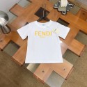 激安フェンディ半袖tシャツ 親子コーデ 子供大人サイズありファミリーお揃いfendiブランド激安Tシャツ 韓国風フェンディ親子tシャツ夏 綿 fendiレディースメンズ