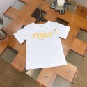 激安フェンディ半袖tシャツ 親子コーデ 子供大人サイズありファミリーお揃いfendiブランド激安Tシャツ 韓国風フェンディ親子tシャツ夏 綿 fendiレディースメンズ