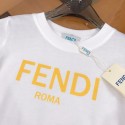 激安フェンディ半袖tシャツ 親子コーデ 子供大人サイズありファミリーお揃いfendiブランド激安Tシャツ 韓国風フェンディ親子tシャツ夏 綿 fendiレディースメンズ