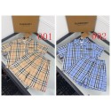 バーバリー Burberry キッズセットアップクラシック格子柄 バーバリー夏用子供服セットアップ 襟付きチェック半袖シャツ ウエストゴムショーツ上品