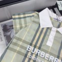バーバリーBURBERRY クラシックチェック ポロ襟半袖ベビーロンパース 2 カラー 新生児～幼児サイズホワイト襟付き バーバリー子供服新生児服BURBERRY 文字プリント ヴィンテージチェックベビーつなぎ服