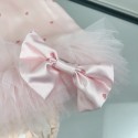 シャネルCHANELベビーロンパース ピンクハート柄 チュールスカート付き ヘアリボンセット 女の子夏用シャネルCHANELノースリーブベビーロンパース 可愛いハート柄 チュールスカート 女児