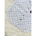 ルイヴィトンLVキッズセットアップ夏用子供服セットアップ 襟付き半袖シャツ ウエストゴムショーツ 総柄プリント ハイブランドルイヴィトン子供服セット男の子