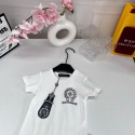 クロムハーツベビーキッズ子供服クロスロゴプリント 新生児半袖つなぎ服Chrome Heartsベビー半袖ロンパース 2 色展開ハイブランド韓国風