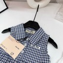 MiuMiu ミュウミュウ子供服チェック柄ノースリーブペプラムトップス フリルショーツ 女の子 2 点セットハイブランド  MiuMiuキッズセットアップ  