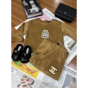 ハイブランドシャネルCHANEL女の子セットアップ キッズ ボアセットアップ 長袖トップス + ワイドパンツ 秋冬 柔らか起毛 2 点セットシャネル子供服 女の子 秋冬