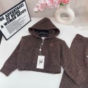 シャネル子供服 セットアップ ニットパーカー＋ワイドパンツ 2 点セット 秋冬 おしゃれセットアップCHANEL 女の子 