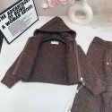 シャネル子供服 セットアップ ニットパーカー＋ワイドパンツ 2 点セット 秋冬 おしゃれセットアップCHANEL 女の子 
