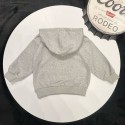 バーバリー Burberryキッズプリントパーカー 輪っかロゴ フード付きトップス グレー・ブラックハイブランド男女兼用子供パーカー ロゴプリント 長袖 秋服 ベビーキッズ