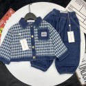 ハイブランド激安ディオールDior子供服セット男女兼用キッズデニム 2 点セット 千鳥チェック 秋のお出かけコーデ