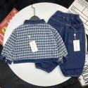 ハイブランド激安ディオールDior子供服セット男女兼用キッズデニム 2 点セット 千鳥チェック 秋のお出かけコーデ