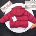 モンクレールMONCLERキッズ フード付き中綿ジャケット 男の子 女の子 ボルドー 冬服モンクレールMONCLER子供用 軽量中綿コート ワッペンロゴ フード付きアウター