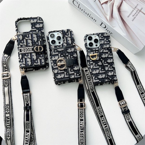 ディオール人気サムソン s26 25 ultraケースセレブ愛用ハイブランドレディースDior アイフォン17 16pro max ケースディオール欧米風ショルダーバッグ型 Galaxy s26ultra 25 24ケース肩掛け