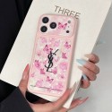 イヴサンローランIPhone18pro max 18Pro 17ケースYSLアイフォン18plus 17pro max ケース 女子 かわいい おしゃれ イヴサンローランアイフォン18pro  18air 18 Plus 18 Pro Max バタフライロゴ スマホケース
