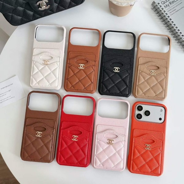 ハイブランドシャネルiphone 18 18promaxケースレディース向カード入れ可愛いiphone18promax 17proケースCHANEL人気新作アイフォン18pro 18air 17 16pro max 15 ケースシャネル多機能スマホケース 8 色展開