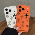 クロムハーツiphone 18 18promax 18 plusケース Chrome Hearts十字架総柄 光沢マットスマホアイフォン18pro max 17 16 15ケースハイブランドiphone 17 promax 18promaxケース男女兼用